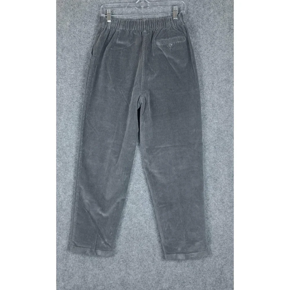 LL Bean Jeans Women  Size 12 Original Fit Straight Gray Stretch Corduroy‎ 28x28